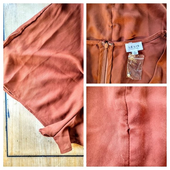 Rust color wrap romper by Le Lis - Size L - Picture 2 of 5
